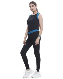 Tessuto di cotone alla moda alla moda di buona qualità con pantaloni da yoga sexy in spandex bicolore con tasche per leggings da donna taglie forti