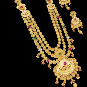 ENSEMBLE DE BIJOUX INDIENS TRADITIONNELS ET À LA MODE EN CUIVRE ENSEMBLE DE BIJOUX DE MARIAGE POUR FEMMES BOUCLES D'OREILLES ET COLLIER - Product Image 1