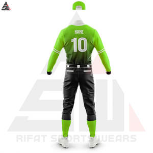 Uniformes de Béisbol Personalizados al por Mayor, Conjuntos Transpirables de Punto Estampado, 100% Poliéster, Camisetas Unisex con Cuello Redondo, 240g - Product Image 6