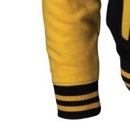 Chaqueta de Béisbol Varsity Personalizada, Cuerpo de Lana y Mangas de Cuero, Chaqueta Letterman Vintage con Cuello de Canalé a Rayas, Ropa de Calle de Invierno OEM - Product Image 2