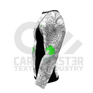 Camiseta de Compresión de Manga Larga para Hombre, con Estampado Digital, Transpirable, de Secado Rápido, Patrón Azul, Poliéster/Nailon, Care Master - Product Image 6