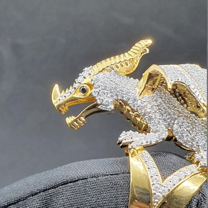 Estilo Hip-Hop Micro Pave Moissanite Diamond <span class=keywords><strong>Ring</strong></span> Melhores Preços Unisex Fine Sterling Silver <span class=keywords><strong>Dragon</strong></span> Shape <span class=keywords><strong>Ring</strong></span> Celebridade Inspirada - Product Image 4