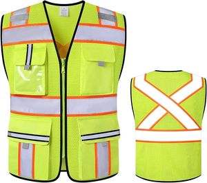 Gilet de sécurité personnalisé haute visibilité Travail Construction Logo personnalisé Gilet réfléchissant Gilet de sécurité en polyester 100% de haute qualité - Product Image 1