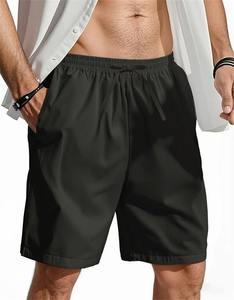 New Summer Polyester/Cotton High Plus Size Breathable Solid Color <b>Lightweight</b> Casual Jogging <b>Shorts</b> Men Daily Loose Sweatpants - Product Image 3