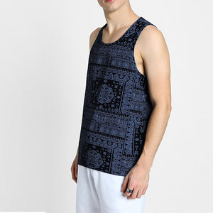 Último diseño impreso hombres algodón chaleco camiseta sin mangas gimnasio ropa culturismo hombres camiseta sin mangas para la venta - Product Image 5