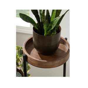 <b>Plant</b> <b>Pot</b> Low MOQ Wood and Metal Planter Stand Black Color Stand Wholesaler Manufacturer Factory Direct Sale - Product Image 5