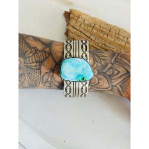 LeRoy James Royston Fashion <b>Cuff</b> <b>Bracelet</b> Turquoise & Sterling <b>Silver</b> Elegant & Stylish Accessory - Product Image 2