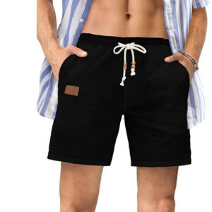Short de Golf en Coton et Lin Décontracté pour Homme, Taille Élastique, Cordon de Serrage, avec Poches, Nouvelle Collection 2024 - Product Image 5