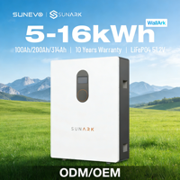 Batterie au lithium Lifepo4 Sunark 51,2 V 200 Ah 5 kWh 10 kWh 16 kWh avec 15 pièces en parallèle pour un stockage d'énergie de grande capacité