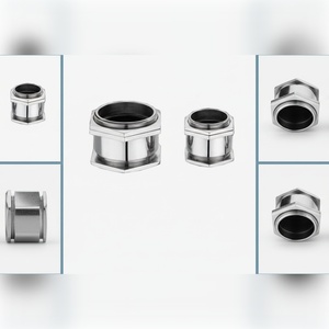 Presse-câble en laiton robuste à compression simple, haute demande, filetage AE4 M20, IP65, nickelé, pour câble de 14 à 21 mm - Product Image 1