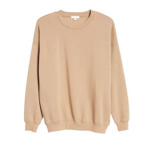 Sweat-shirt oversize à col rond uni avec logo personnalisé pour femme, vêtement décontracté d'hiver, en solde, meilleur prix - Product Image 5