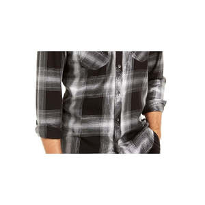 INC International Concepts Camicia Casual da Uomo in Flanella Grigia Taglia XXX-Large, 100% Cotone con Design a Quadri Metallizzati - Product Image 3