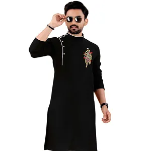 Fashionable wear kurta and pyjama readymade cheap low price indian men wear manufacturing wholesale surat