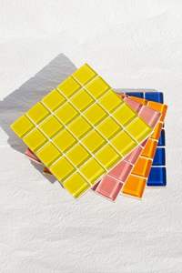 Square <b>Ceramic</b> Glass Mosaic <b>Coasters</b> Cup Mats Heat Resistant Table Pads Kitchen Home Dining Room Coffee Bar Beverage Accessories - Product Image 6
