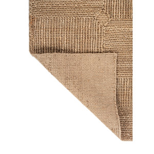 พรมปูพื้นทรงสี่เหลี่ยมผืนผ้าลายทางแบบแพทช์เวิร์ค รุ่น Nomadic Threads PDJT-761 สีเบจ-น้ำตาล ทำจากเส้นใยป่านปอ สำหรับตกแต่งบ้าน ห้องนั่งเล่น และทางเดิน - Product Image 5