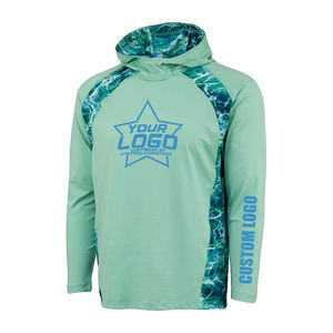 Séchage rapide à manches longues Performance personnalisée Uv hommes protection Uv sweats à capuche de pêche vêtements chemises de pêche à manches longues avec sweats à capuche - Product Image 1