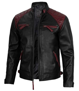 OEM <b>Men's</b> Casual Winter Hooded Moto <b>Biker</b> Style <b>Jacket</b> Premium Quality Waterproof Breathable Windproof Leather Customizable New - Product Image 4