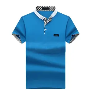 Camiseta polo masculina de manga curta lisa casual estilo personalizado 100% algodão plus size polo para venda