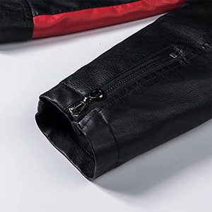 Veste en cuir Slim pour hommes, veste de moto automne et hiver veste en cuir pour hommes d'affaires Pu Coa - Product Image 6