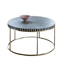 Table basse ronde authentique indienne en os incrusté, motif nature morte, finition brillante pour la décoration intérieure de mariage moderne et traditionnelle