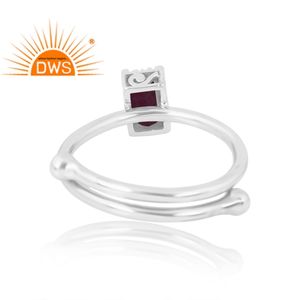 Anillo de piedras preciosas de rubí Natural de Plata de Ley 925, joyería personalizada para mujer, regalo para ella - Product Image 2