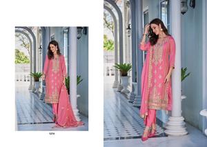 Nuevo diseñador de trabajo de bordado de organza suave con pantalón de seda pesada y traje Dupptta de bordado de organza suave para mujer - Product Image 5