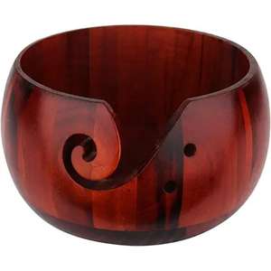 Cuenco de hilo extra grande de madera de acacia extra fuerte y duradero sin tapa para tejer a ganchillo disponible a bajo precio - Product Image 2