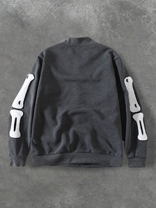 เสื้อฮู้ดดี้ปักโลโก้แบบกำหนดเอง ทรงวาร์ซิตี้ ผ้าหนา 600gsm ทรงหลวม ทรงบ็อกซี่ ตัดสั้น ซักย้อมสีแบบแอซิดวอช ซิปคู่ - Product Image 2