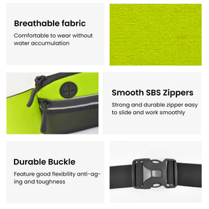 Yeni moda özel renk nefes hafif neopren Polyester fermuar su geçirmez koşu bisiklet telefon bel çantası - Product Image 4