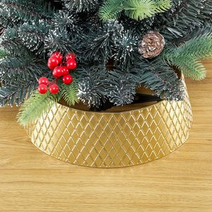 Collar de árbol de Metal negro moderno para soporte de árbol de Navidad cubierta Base elegante para la decoración de la sala de estar en casa de vacaciones - Product Image 6