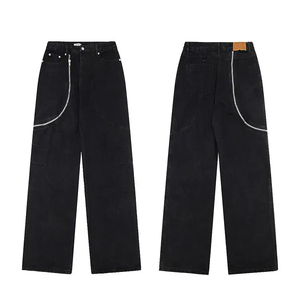 Pantalones Vaqueros de Mezclilla de Moda de Alta Calidad, Estilo Holgado y Desgastado, Diseño Personalizado con Logotipo Personalizado - Product Image 3