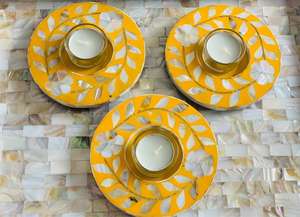 Lampe de thé incrustée de perles bleu marine de vente chaude pour l'Aïd Diwali et la décoration de Noël Dessous de verre en mosaïque pour verre et tasse - Product Image 4