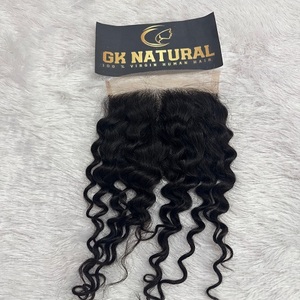 Virgin Raw Curly 6*6 Máquina de cierre Trama doble Cabello de color natural Peluca con malla frontal Procesamiento de trenzado Cabello humano de onda profunda - Product Image 5