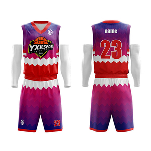 Uniformes de basket-ball personnalisés de qualité supérieure pour lycéens, grandes tailles, 100% polyester, respirants, séchage rapide, unisexe, adulte, prix réduit - Product Image 2