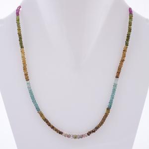 สร้อยคอลูกปัดทัวร์มาลีนหลายสีธรรมชาติที่สง่างามสำหรับผู้หญิงเครื่องประดับแฟชั่นทำด้วยมือขายส่ง - Product Image 1