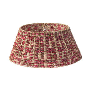 Elegant Red Pattern Natural Seagrass <b>Christmas</b> <b>Tree</b> <b>Skirt</b> Handwoven <b>Wicker</b> Decor OEM ODM Factory Wholesale Made in Vietnam - Product Image 6