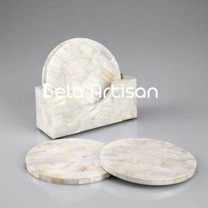 Juego de Posavasos de Resina MOP con Incrustaciones, Diseño Personalizable, Ligeros, Decorativos con Nácar, para Té y Hogar - Product Image 5