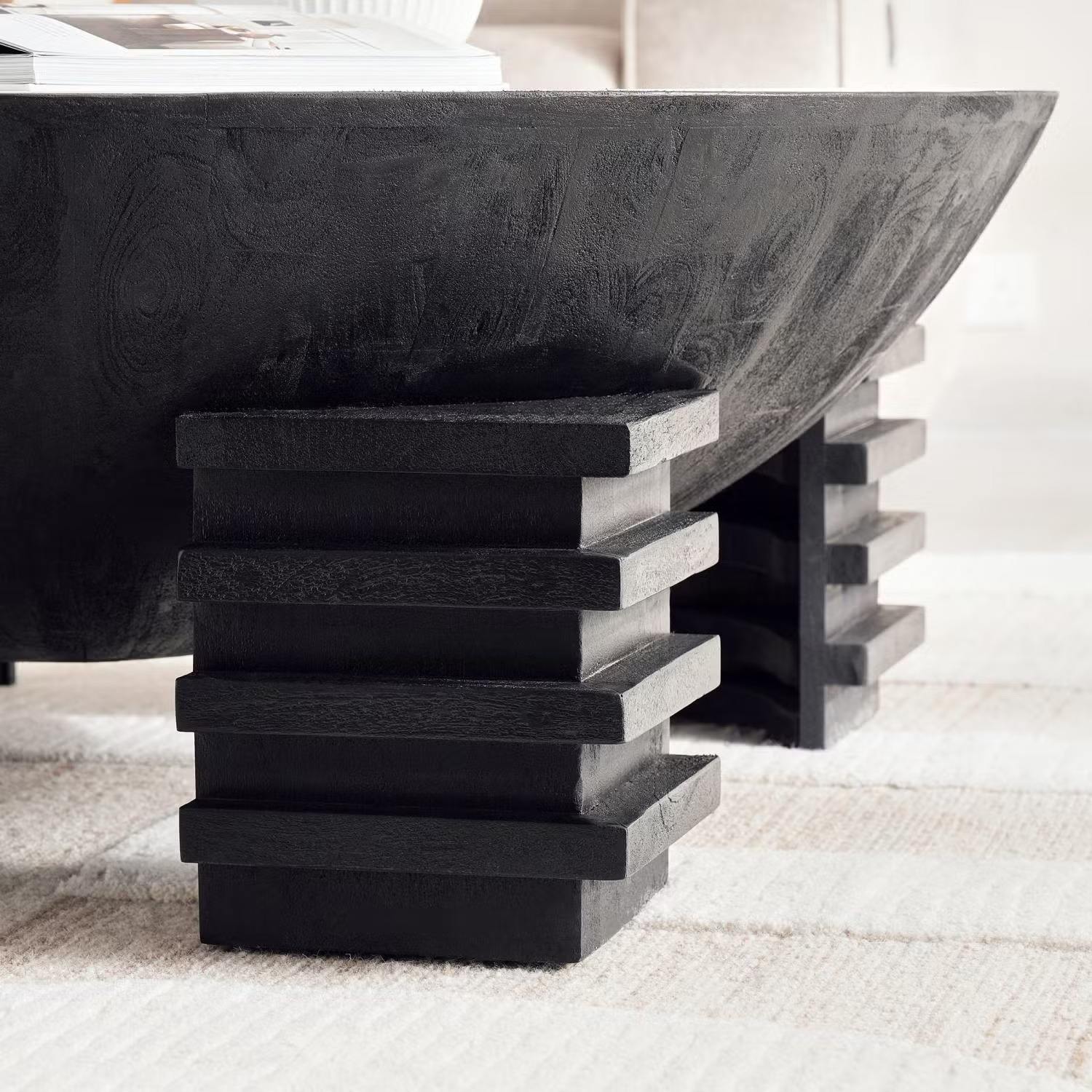 Black Wood  & White Marble