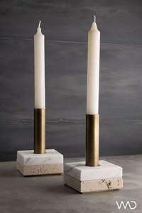 Juego de candelabros modernos y elegantes con base de plata y Piedra Decoración elegante para el hogar para una iluminación y ambiente elegantes - Product Image 6