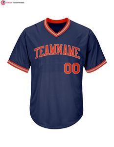 Camiseta de béisbol de poliéster 100% con cuello en V y impresión por sublimación personalizada de fábrica para trabajo en equipo de niños y adultos - Product Image 4