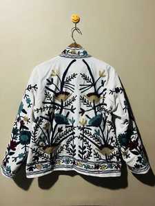 เสื้อแจ็คเก็ตปักลายซูซานี งานฝีมือ ผ้าฝ้ายลายดอกไม้ เสื้อคลุมสไตล์ชาติพันธุ์ วินเทจ โบฮีเมียน ลายชนเผ่า เสื้อโค้ทผู้หญิง ขายส่ง ส่งออก ผู้ขายในสหภาพยุโรป - Product Image 5