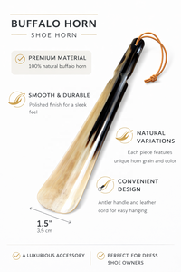 Chausse-pied en corne de buffle de qualité supérieure, fait main, naturel, durable, finition lisse, écologique, aide à la chaussure de luxe, design ergonomique, cadeau - Product Image 5