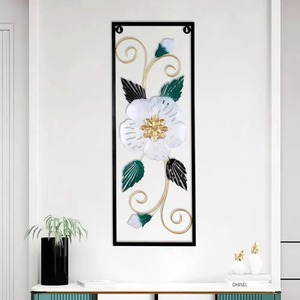 Frame Metal <b>Leaf</b> Flower Design Modern Iron Metal <b>Wall</b> Art Panel Superb Outdoor Home <b>Decorative</b> Hanging for Interior Use - Product Image 2
