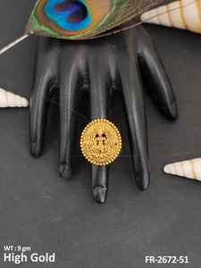 แหวนสวมนิ้วทำด้วยมือสีทองหรูหราเครื่องประดับสไตล์อินเดียพื้นเมืองเหมาะสำหรับเจ้าสาวพิธีแต่งงานและพิเศษ - Product Image 5