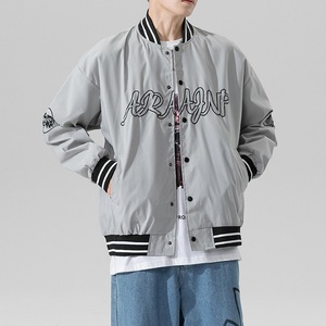 เสื้อแจ็กเก็ตปักลายสำหรับผู้ชายขนาดใหญ่พิเศษเสื้อแจ็คเก็ตหนังตัวอักษรสั่งทำได้เสื้อโค้ทคอสี่เหลี่ยมเสื้อแจ็คเก็ตบอมเบอร์ - Product Image 6