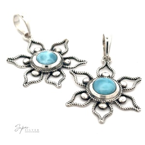 Colgantes y dijes finos Colgante de flor Larimar - Product Image 1
