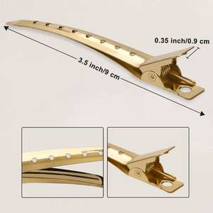 Pinces à cheveux personnalisées, pinces à cheveux en bec de canard pour le coiffage et la coloration, 3,5 pouces, antirouille, outil de séparation facile - Product Image 3