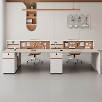 Poste de travail modulaire moderne avec panneau d'intimité, poste de travail pour 2 à 6 personnes avec armoire latérale pour le personnel de bureau
