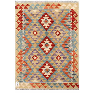 Alfombra Kilim de Maimana, Afganistán, 119 x 85 cm para Decoración del Hogar - Product Image 1