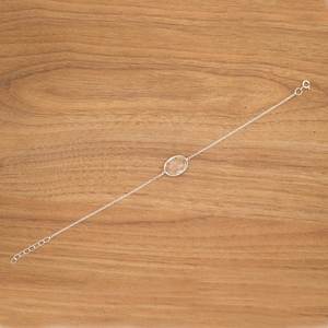 925 Sterling Silver Dainty Crystal <b>Bracelet</b> Natural Gemstone Wedding Jewelry White <b>Bracelet</b> Gift for Her - Product Image 4